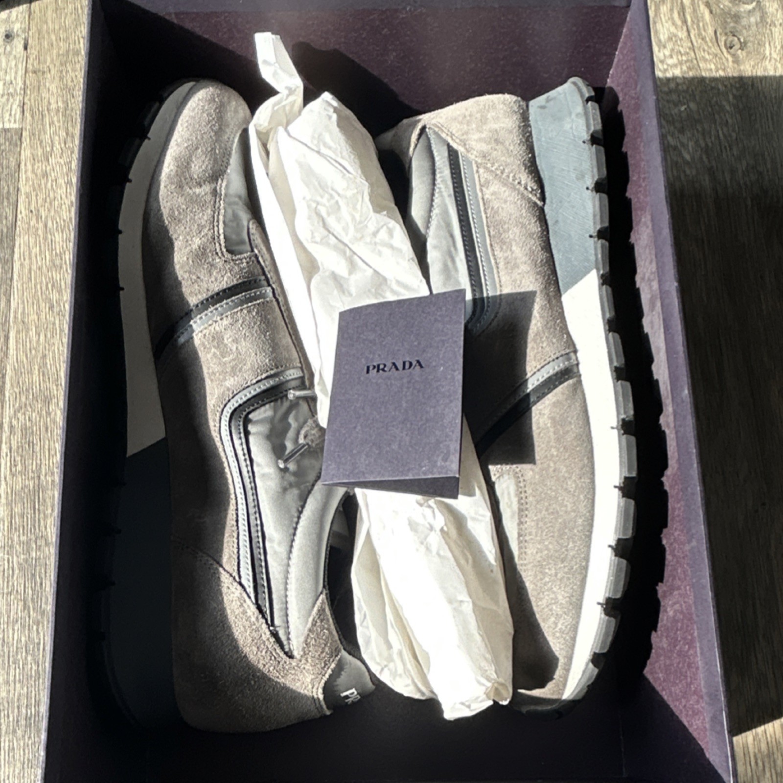 PRADA Nylon Tech H Sneaker Gray Black Nylon Suede 4E2942 thumbnail 10