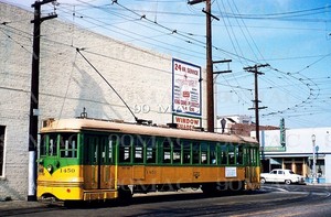 LAMTA-LATL. LAST "H" CAR TRIP #1450. Palm/Seville (CA). Original Slide 1959. (P)