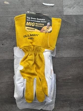 Tillman White/Gold XL Split Cowhide Leather Welding & Heat-Resistant Gloves 49XL