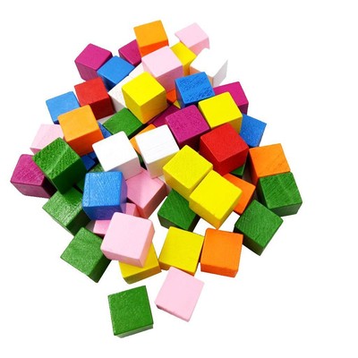50 Stück verschiedenfarbige Holzbausteine Deko für