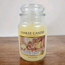 Yankee Candle Retired "COUNTRY LINEN" Large 22 oz 110-150 Hours RARE HTF NEW