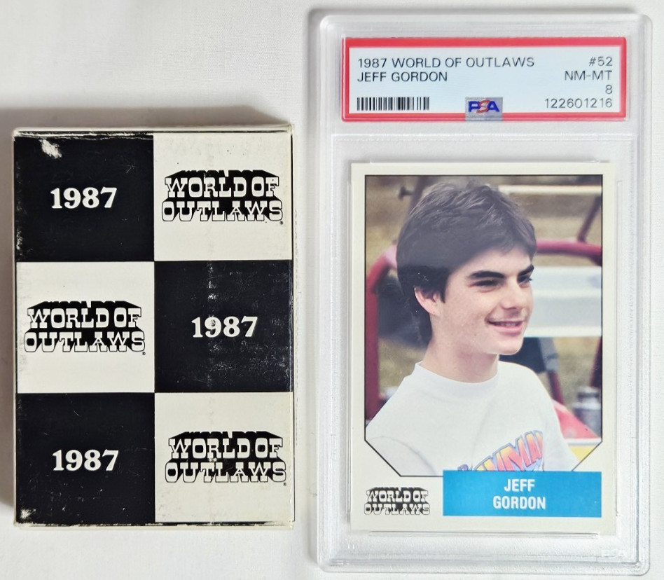 1987 World Of Outlaws Box Set W/ Jeff Gordon Rookie Card RC PSA 8 Pre Nascar