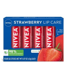 NIVEA Strawberry Lip Care Tinted Lip Balm wit...