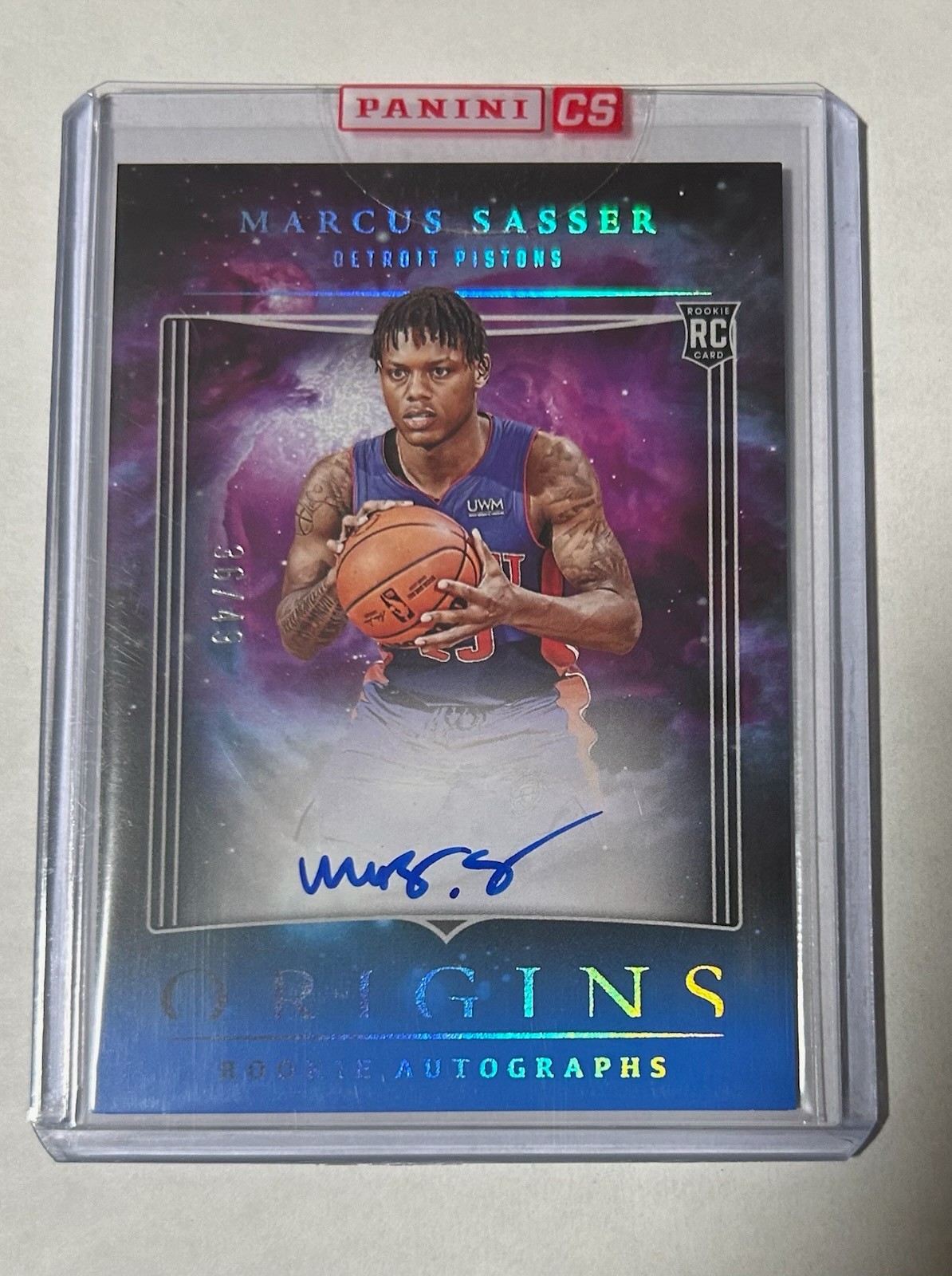 2023-24 Panini Origins Marcus Sasser Blue Rookie RC Autographs Auto 36/49 RA-MSD