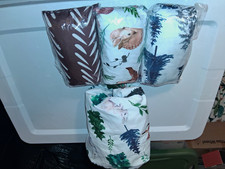 Crib Fitted Sheet Set Woodland Animals Nature Pattern, Multicolor, Unisex