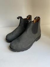 Blundstone 587 Chelsea Lug Boots UK 8.5 VGC Rustic Black leather pull on chunky