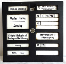 Briefkasten Einsatz Hauptbahnhof S&uuml;dausgang Emaille funktionsf&auml;hig POST ORIGINAL