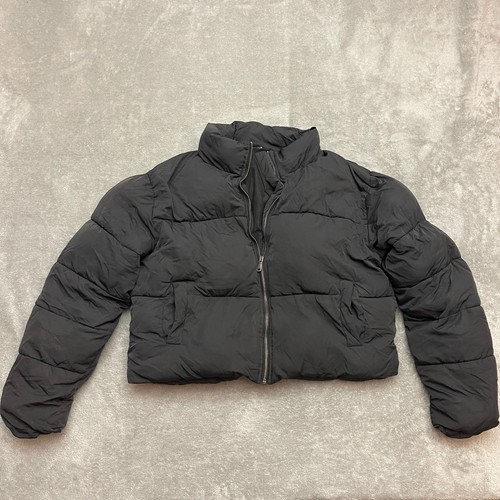 Double Zero Puffer Jacket Cropped Women’s Medium Black Lightweight Winter Coat