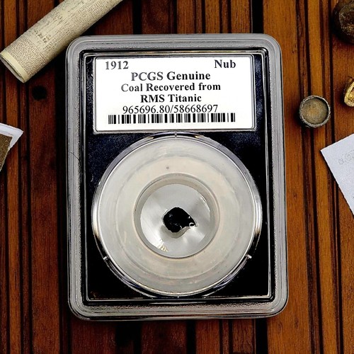 1912 Titanic Coal Relic PCGS Genuine – Certified Coal Recovered from RMS Titanic - Picture 3 of 5