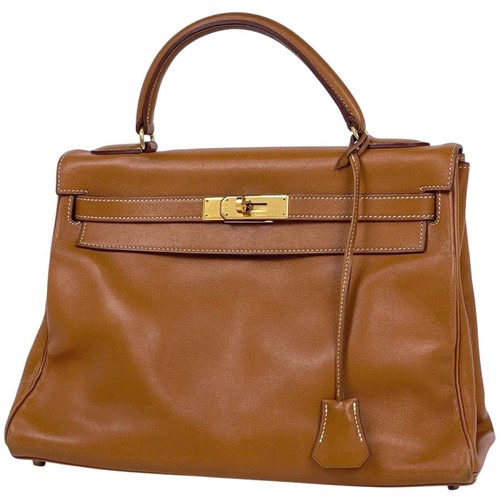 Hermes Kelly 32 Retourne 2WAY Brown Handbag #BS022