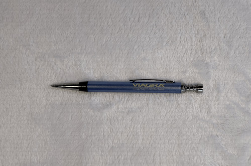 Viagra Pharmaceutical Rep Pen Advertising Pen Heavy, Clicks, Blue, Black Ink