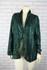 Show Me Your Mumu Dark Green Shiny Sequin Dance Blazer Women S Shawl