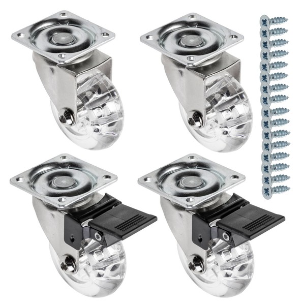 MöBelrollen Brazil, Lenkrollen, 4 StüCk Set Rollen FüR MöBel: 2X Rollen Mit Bre-image