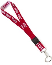 Delta Sigma Theta Classic Woven Embroidered Lanyard Red