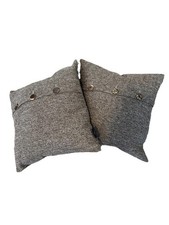 Phantoscope 2-pack Throw Pillows With Inserts Button Linen Design