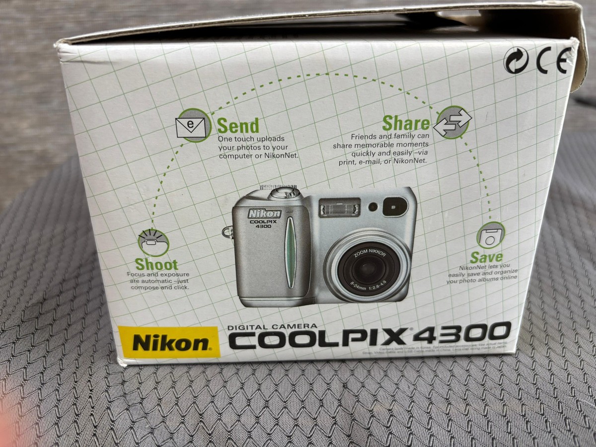 Vintage Nikon Coolpix 4300 Digital Camera 4.0 MP 3x Zoom Silver