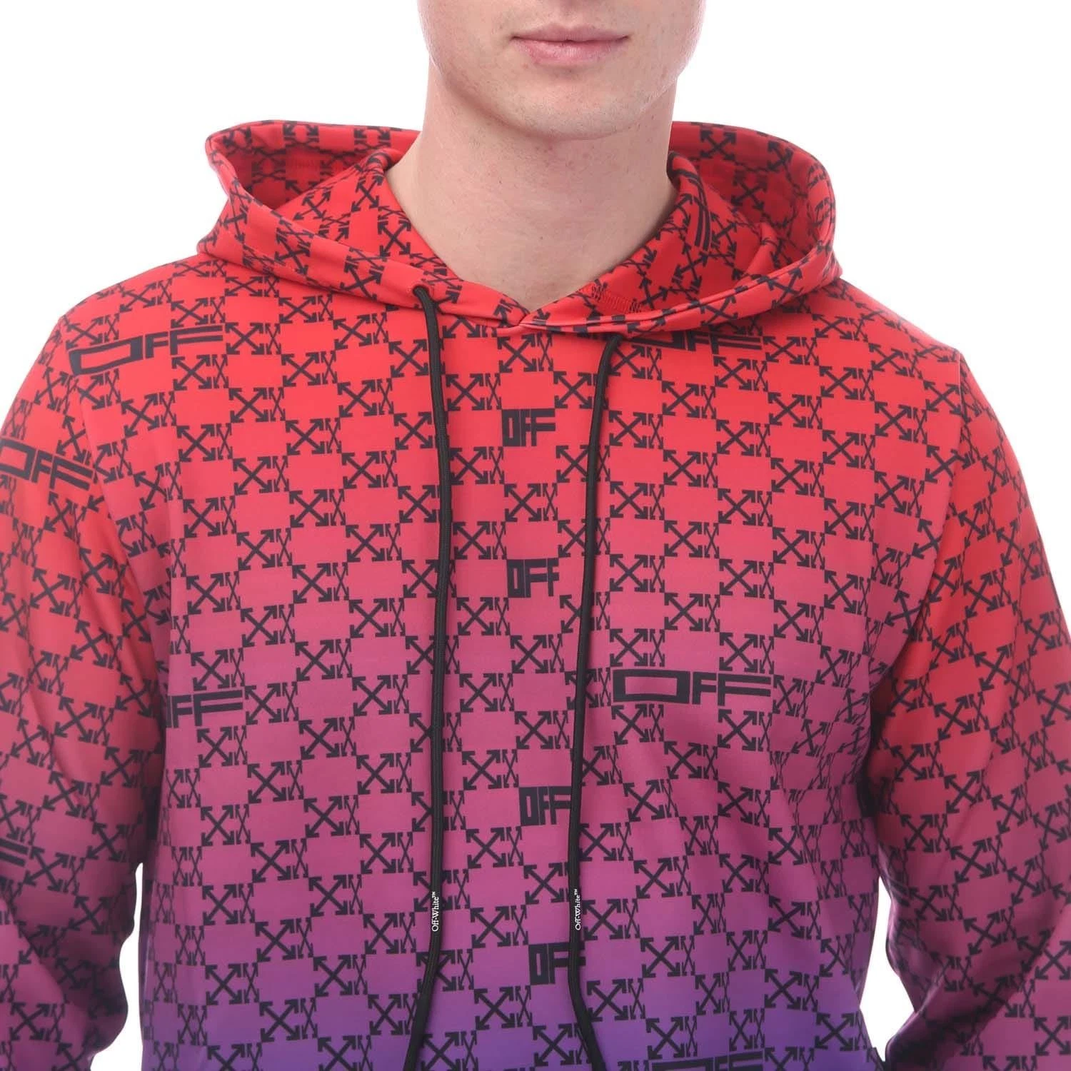 OFF WHITE Felpa con cappuccio uomo Off White ATHL Monogram colore rosso