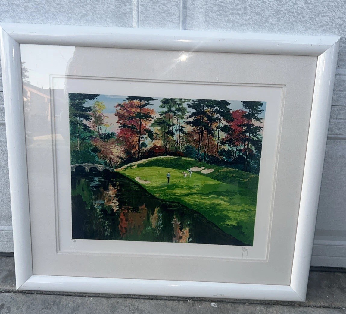 額縁c ★ マークキング ゴルフシリーズ Augasta Landscape Mark King Serigraph Augusta 12 In Fall National Golf Course LE