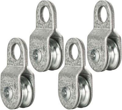 4 Pack Small Snatch Cable Pulley Block for 6mm / 0.23 Inch Wire Rope, Single ...