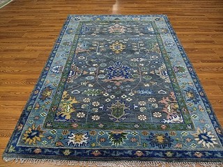 Turkish Oushak( Rug Modern Multicolored Handmade Bohemian Rug 6x9 Ft