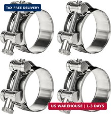 T-Bolt Hose Clamps 304 Stainless Steel 26-28mm 4-Pack - Heavy Duty Adjustable