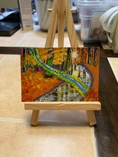 ACEO Original Acrylic Painting Landscape Abstract Art Card ATC Scenery 168