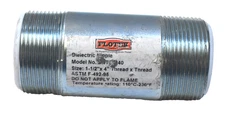 Flotek Dielectric Nipple Male NPT Threaded Zinc Galvanized Conduit 1-1/2" x 4"