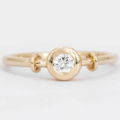 Gr. 56 - Wilh. Müller 'xx' Solitär Brillant 0,15 ct. Damenring Gelbgold 585/14K - Bild 1 von 4