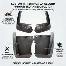 4 Pcs Mud Guards For 2008 - 2012 Honda Accord Front Rear Splash Mud Flaps