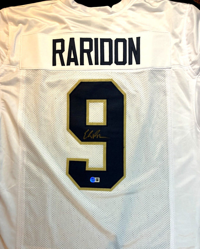 ELI RARIDON SIGNED #9 CUSTOM JERSEY - Size XL (Beckett) NCAA Norte Dame