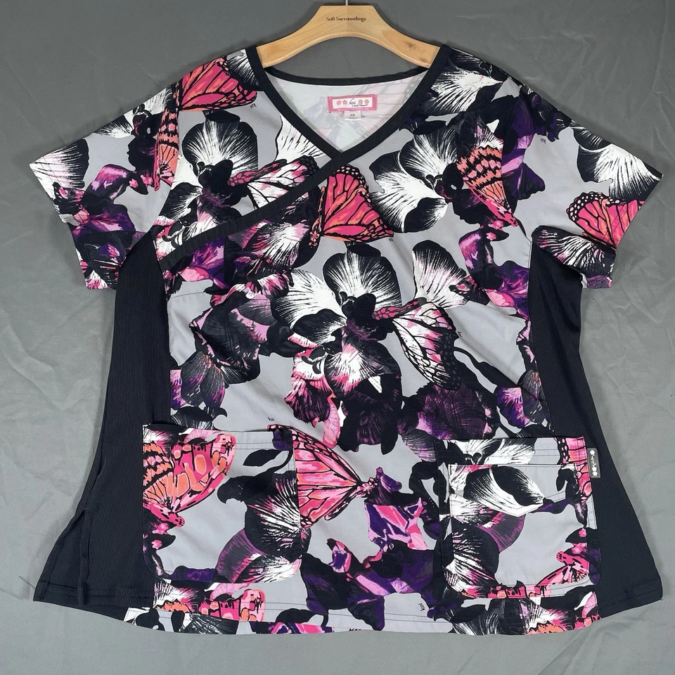 Koi Kathy Peterson Scrub Top Bundle of Two Women's 2X Patterned Nursing - Image 3 of 4