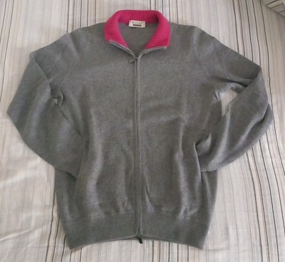 Ferrante Pullover Kaschmir Wolle Reißverschluss Polo T-Shirt Grau