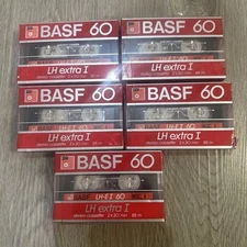 BASF 60 LH-EI Stereo Cassette Tape 88m Lot Of 5 Bundle BULK SEALED New