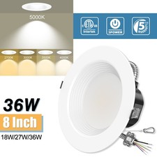 8 Inch 36W 5CCT LED Recessed Ceiling Lights 2700K-5000K Kitchen Home Downlight
