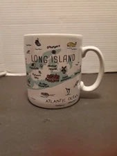 LONG ISLAND New York Jumbo Large Coffee Mug 222 FIFTH My Place MAP New W/Tags
