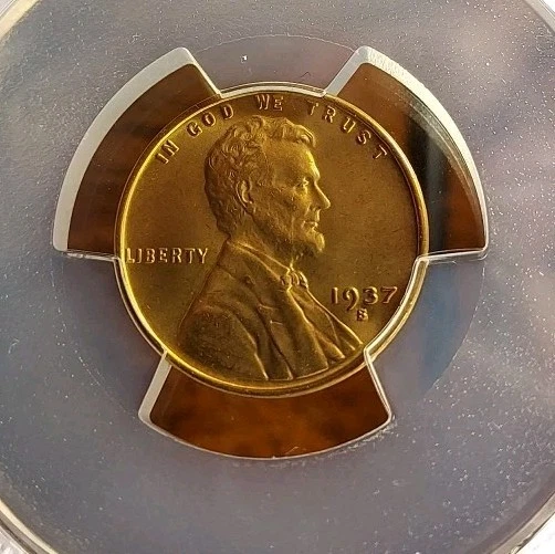 CAC Stickered 1937 S Lincoln Wheat Cent PCGS MS-67 RD CAC - Image 3 of 4