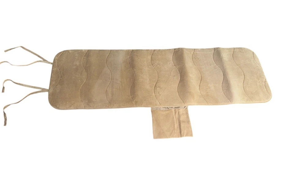 Laura Ashley Seaside Memory Foam Outdoor beige Lounge Cover With Side Pocket - Image 3 of 4