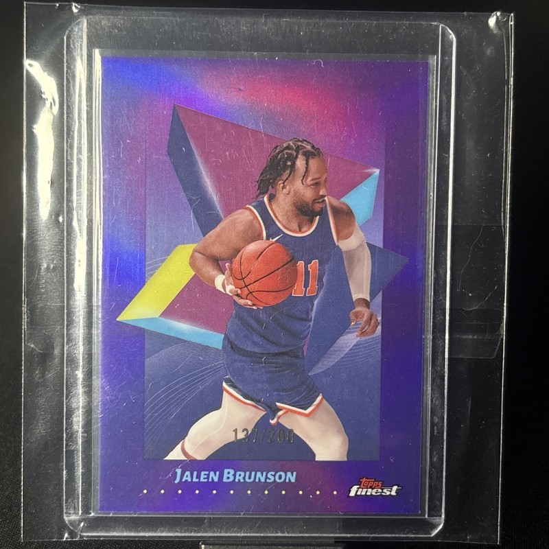 🔥2024-25 Topps Finest Jalen Brunson Purple Refractor /200 Knicks🔥