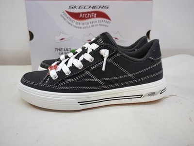 Skechers Womens Arch Fit Slip On Arcade Sneaker Shoes US 5 Black