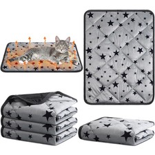 4 Pack Self Warming Cat Bed Self Heating Cat Mat Star Pattern Soft Dog Crate ...
