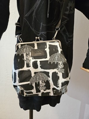 Moomin By Martinex Crossbody Bag Black White 100% Cotton