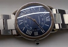 Cartier Ronde Solo XL 3802 42mm Blue Dial Stainless Steel Automatic Date Watch 15