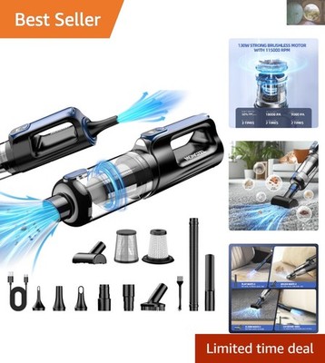 Cordless Vacuum & Air Duster 18000Pa - 7800mAh Battery for Car, Home, and Office