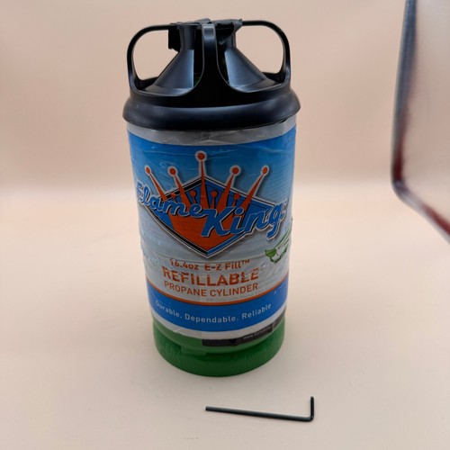 Flame King 1LB EMPTY Propane Cylinder Tank Refillable, Reusable 16.4 oz for Camp