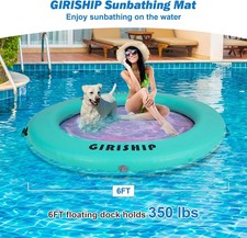 6FT Inflatable Water Hammock, Round Floating Ring Inflatable Floating Dock