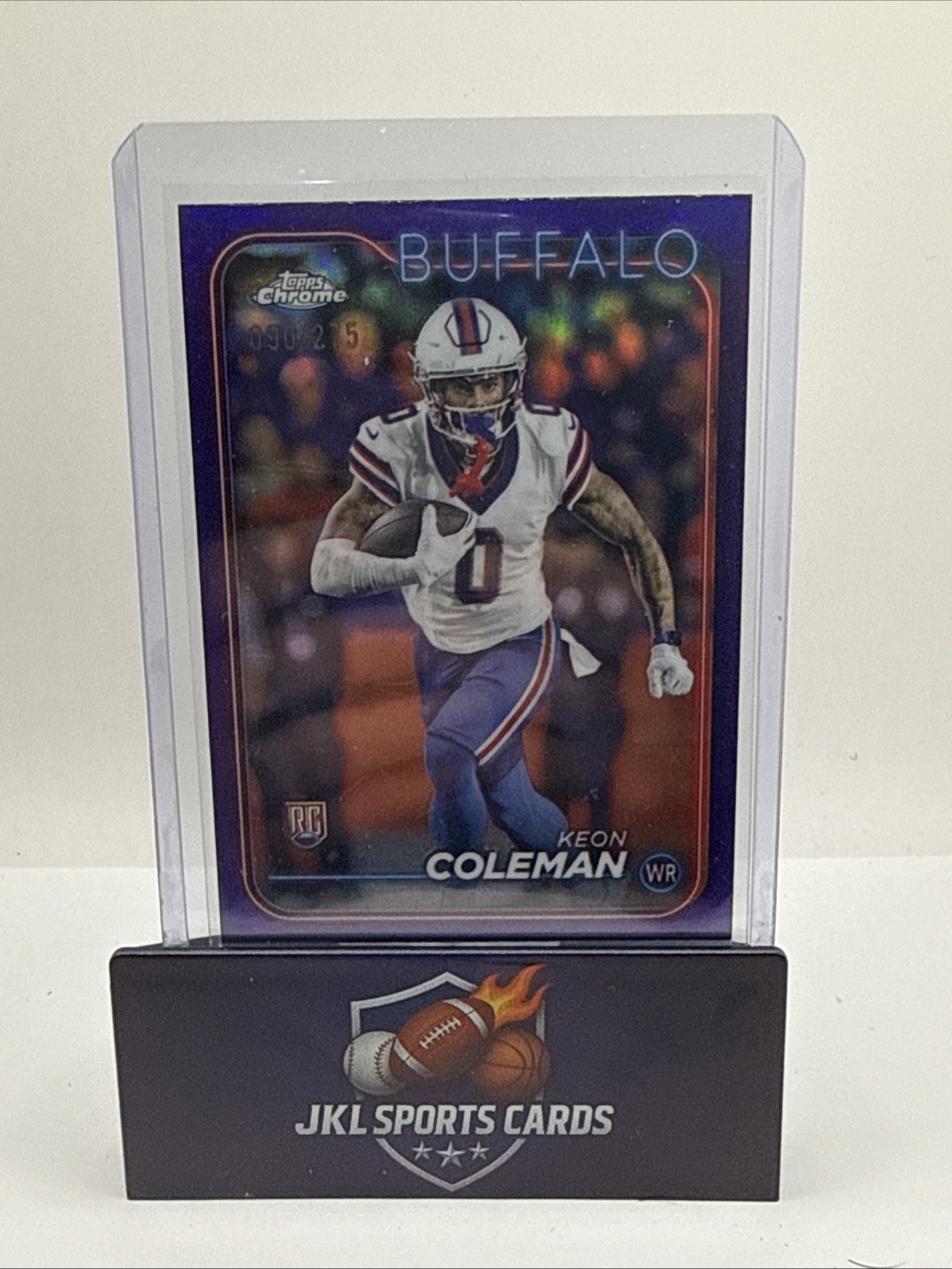 2024 Topps Chrome - Rookies Keon Coleman #209 Purple Refractor /275 (RC)