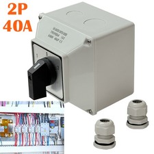 40Amp 2 Pole Enclosed Change Over Switch Changeover Switch 2P & IP65 Waterproof