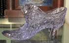 Vintage Fenton Daisy & Button Purple Amethyst Glass Shoe Slipper