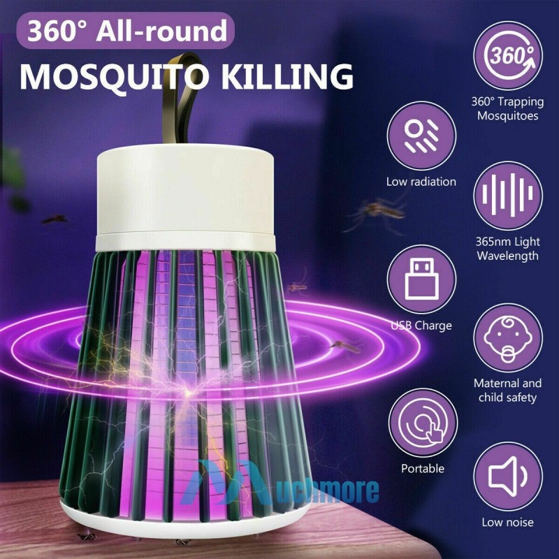 Electric Fly Bug Zapper Rechargeable Mosquito Insect LED Light Trap Pest Control