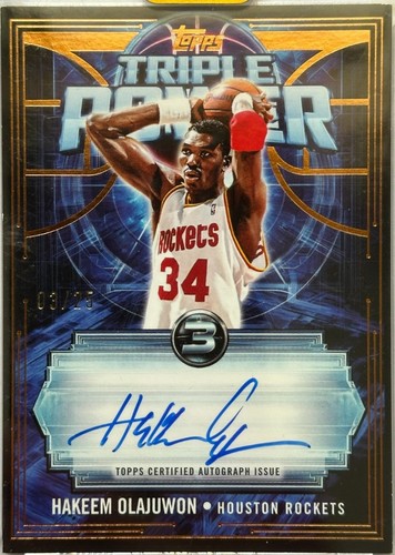 2023-24 Topps Three ? /49 Auto Full Court Signs Hakeem Olajuwon 